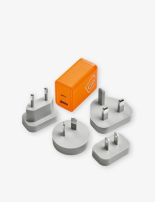 Go Travel Orange Worldwide 65w Usb-a And Usb-c Travel Adapter In Orange