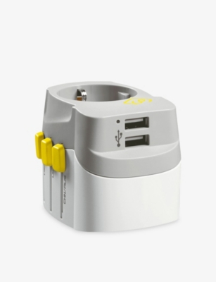 Go Travel Yellow Worldwide Usb-a Twin Travel Adaptor In Yellow