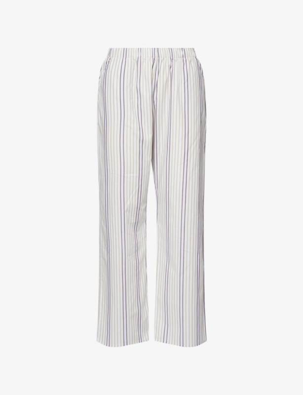 Sleep & Lounge Striped Cotton-Poplin Pyjama Bottoms