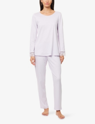 HANRO: Kalea Lace-Trims Cotton-Jersey  Pyjama Set