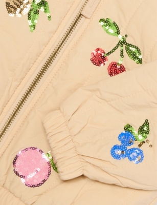 Konges Slojd Frappe Juno Sequin-embellished Shell Bomber Jacket 12 Months - 10 In Brown