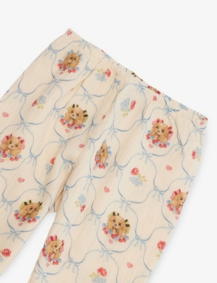 Konges Slojd Coco Straight-leg Cotton-poplin Trousers 12 Months-10 Years Puppy In Brown
