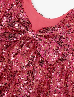 KONGES SLOJD: Lila Sequins Bow Woven Dress 18 Months-10 Years