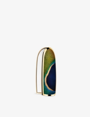 Guerlain Peacock Rouge G Limited-edition Majestic Feathers Double Mirror Jewel Lipstick Case In Blue