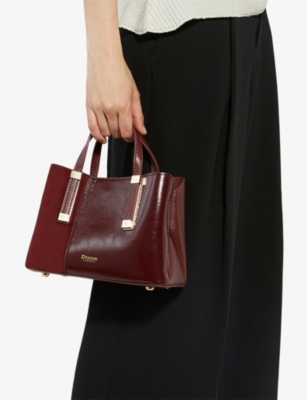 Dune Womens Burgundy/plain/ Syntheti Dinkydorry Mini Faux-leather Tote Bag