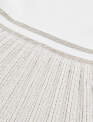 Reiss Zoe Pleated-skirt Knitted D In White