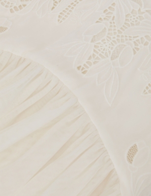 REISS: Phoebe Lace-Embroidered Woven Mini Dress 13-14 Years