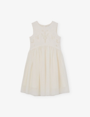 REISS: Phoebe Lace-Embroidered Woven Mini Dress 9-13 Years