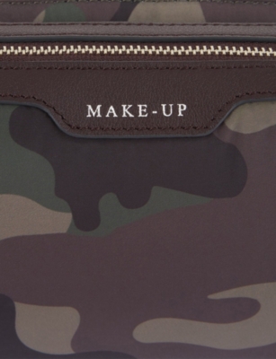 Anya Hindmarch Womens Camouflage-pattern Nylon Makeup Bag In Multi