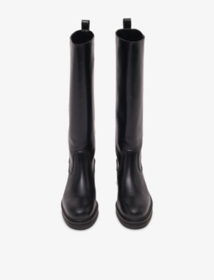 Maje Leather Knee-high Boots In Black