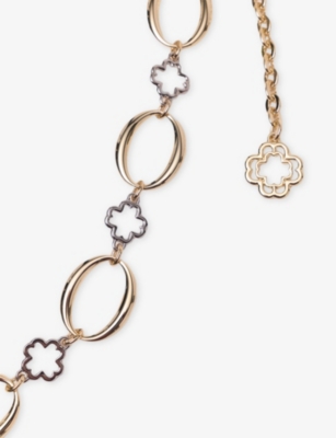 Maje Womens Silver/gold Clover Metal Chain Belt In Gold