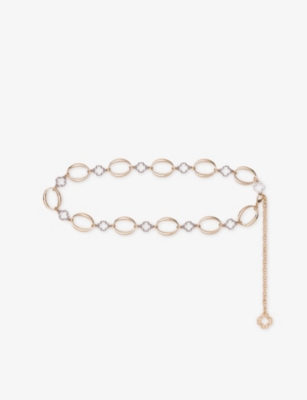 Maje Womens Silver/gold Clover Metal Chain Belt In Gold