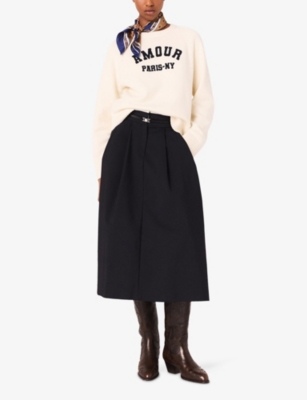 MAJE: Amour Round-Neck Wool-Blend Jumper