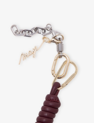 Maje Womens Wine Lees Knotted Leather Keyring In Black