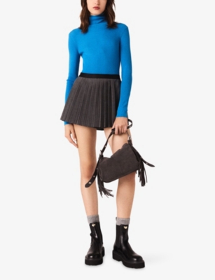 MAJE: Roll-Neck Long-Sleeve Wool And Silk-Blend Jumper