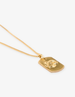 MAJE: Zodiac-Plaque Metal Necklace