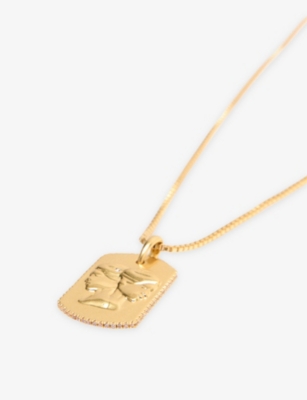 MAJE: Zodiac-Plaque Metal Necklace