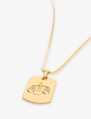 MAJE: Zodiac-Plaque Metal Necklace