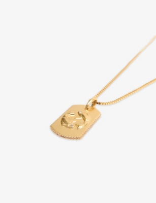 MAJE: Zodiac-Plaque Metal Necklace