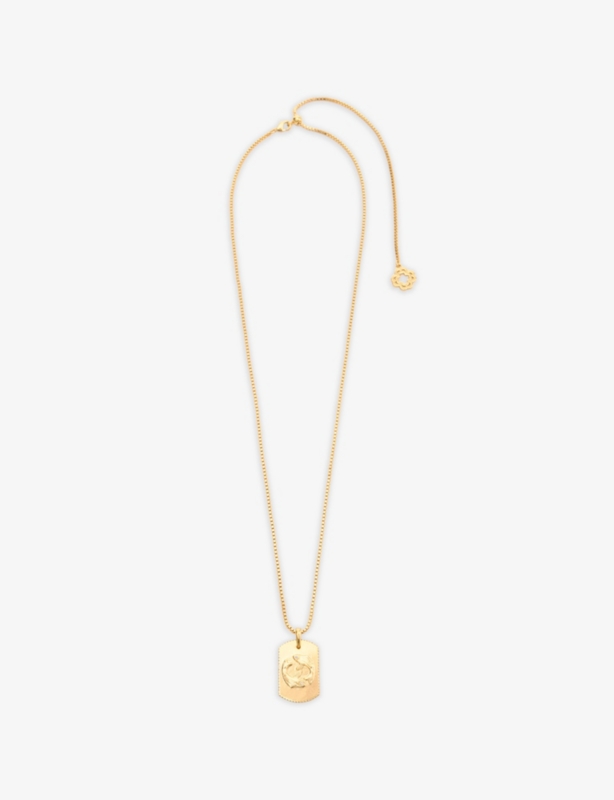 Zodiac-Plaque Metal Necklace