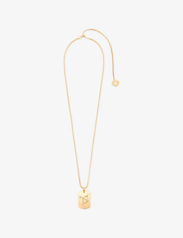 Zodiac-Plaque Metal Necklace