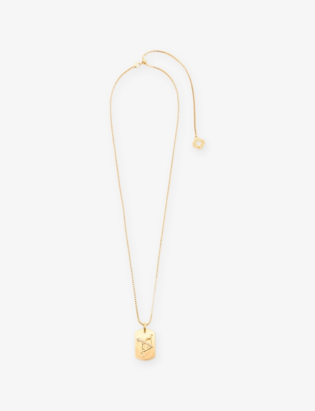 Zodiac-Plaque Metal Necklace