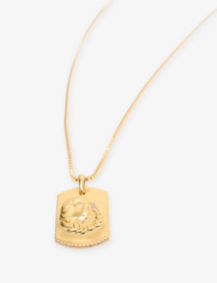 MAJE: Zodiac-Plaque Metal Necklace