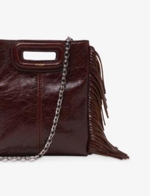 MAJE: Mini M Mini Crackled Leather Bag