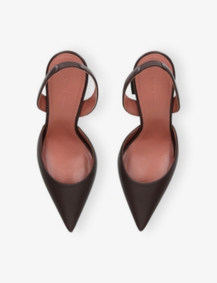 Amina Muaddi 90mm Holli Hee Pumps In Brown