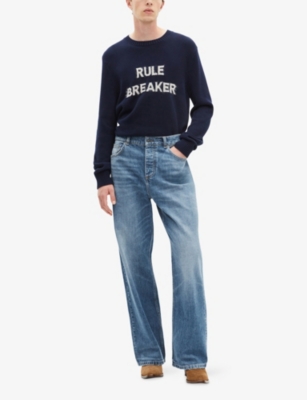 The Kooples Mens Blue Baggy-fit Straight-leg Denim Jeans In Blue