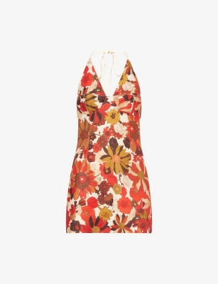 SIR: Castella Floral Linen Mini Dress