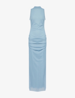 Sir Womens Aqua Ruby Open-back Woven Gown Xs In Blue