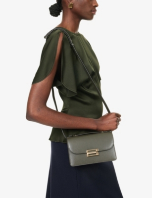 Victoria Beckham Womens Dark Olive Mini Dorian Leather Shoulder Bag In Green