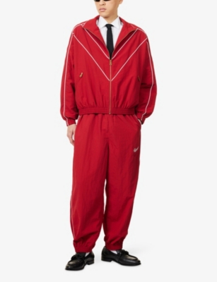 Willy Chavarria Mens Bad Boy Embroidered-text Nylon Jacket In Red