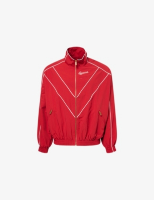 Willy Chavarria Mens Bad Boy Embroidered-text Nylon Jacket In Red