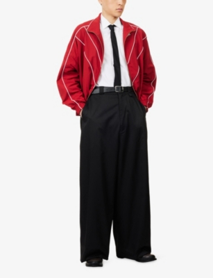 Willy Chavarria Mens Black Cholo Wide-leg Cotton Blend Chino Trousers In Black