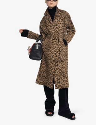 Zadig & Voltaire Womens Daim Mentle Leopard-print Cotton Coat In Animal Print