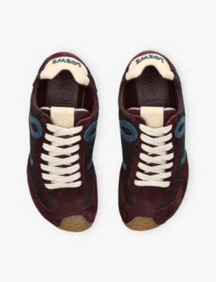 Loewe Womens Wine Comb Ballet Runner 2.0 Nylon And Leather Trainers Eur 39 / 6 Uk In Animal Print
