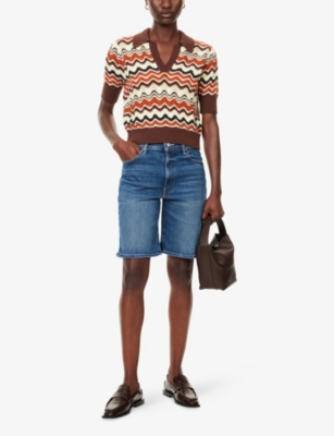 Mother Womens Where The Sun Dont Shine The Undercover Bermuda Denim Shorts