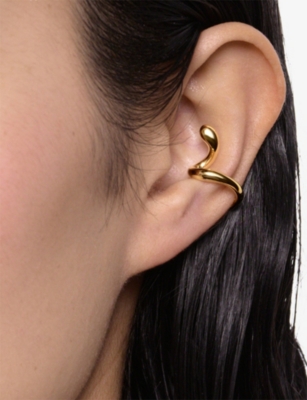 MARIA BLACK: Coil Whirl 18ct Yellow Gold-Plated Sterling-Silver Left Ear Cuff