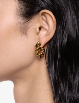 MARIA BLACK: Coil Medium 18ct Yellow Gold-Plated Sterling-Silver Hoop Earrings