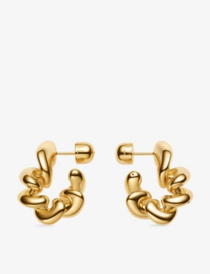 MARIA BLACK: Coil Medium 18ct Yellow Gold-Plated Sterling-Silver Hoop Earrings