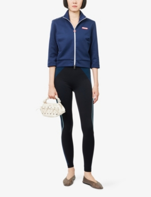 Casablanca Womens Blue Tricot High-neck Woven Track Jacket In Blue