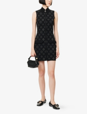 Casablanca Womens Black City High-neck Knitted Mini Dress In Black