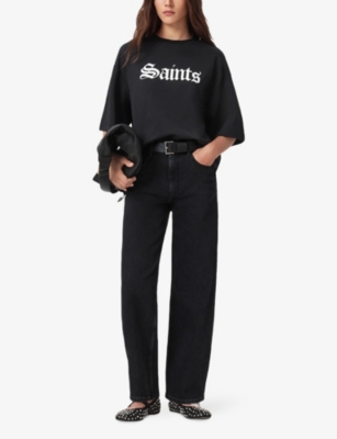 ALLSAINTS: Amelie Branded-Print Cotton-Jersey T-Shirt