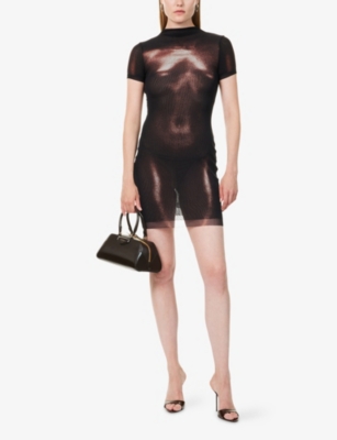 JEAN PAUL GAULTIER: Slim-Fit High Neck Woven Mini Dress