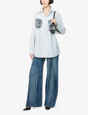 Jean Paul Gaultier Womens Vintage Blue Zip Straight-leg Denim Jeans In Multi