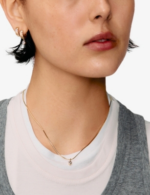 ROXANNE FIRST: Heart 14ct Yellow Gold And 0.20ct Diamond Necklace