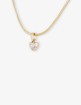 ROXANNE FIRST: Heart 14ct Yellow Gold And 0.20ct Diamond Necklace