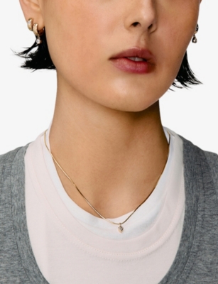 ROXANNE FIRST: Everyday Round 14ct Yellow Gold And 0.20ct Diamond Hoop Earrings